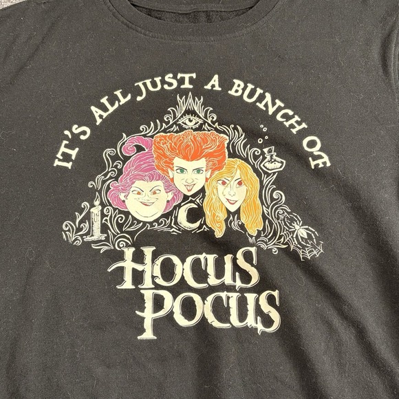 Disney Hocus Pocus Sweatshirt Womens M Black Graphic Halloween Witchy Y2K Goth - Picture 2 of 8
